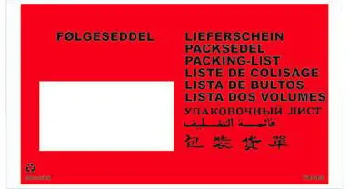 Docustick pakbonhoes met opdruk 10 talen C65 225 mm x 122 mm